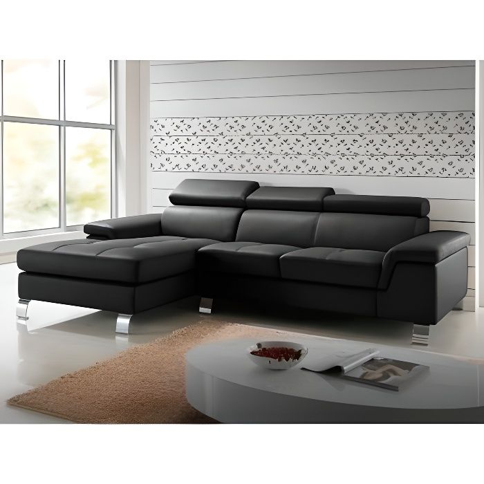 Produit similaire: Canapé d'angle en cuir MISHIMA - Noir - Angle gauche - 3 places - Style classique