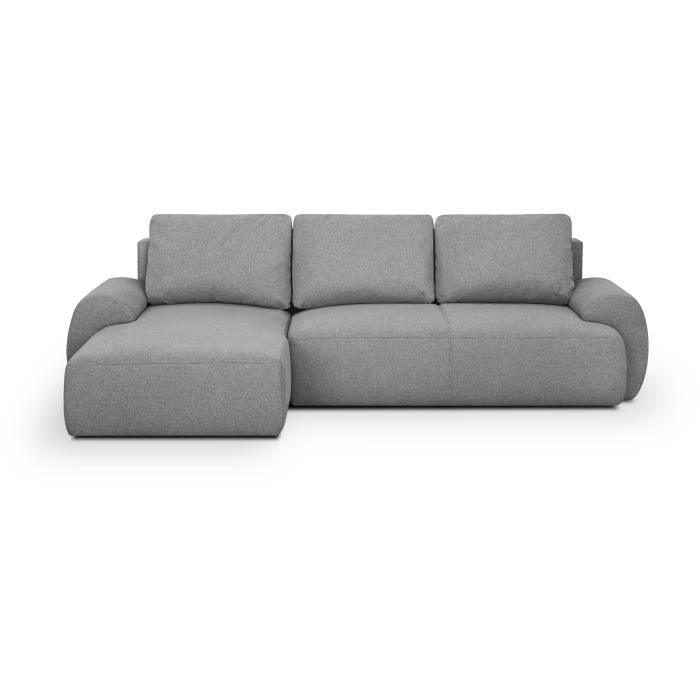 Produit similaire: Canapé d'angle gauche convertible MILO 4/5 places - Tissu gris - Coffre de rangement - L 264 x H 84 x P 99/145 cm