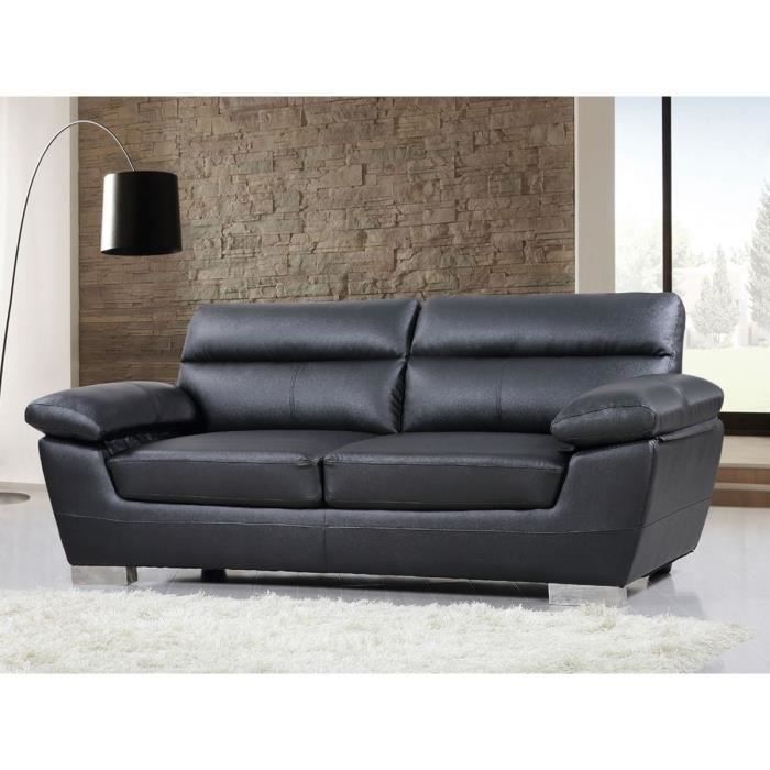 Produit similaire: Canapé fixe en cuir reconstitué et PVC - HABITAT ET JARDIN - Dallas - 3 places - Noir