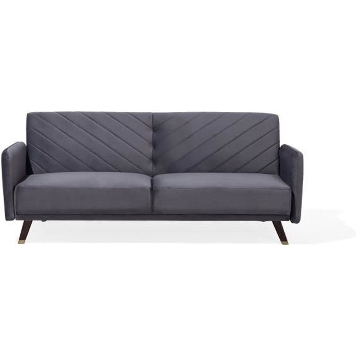 Produit similaire: Canapé convertible 3 places en velours gris - BELIANI - SENJA - Vintage - Moelleux - Coffre de rangement