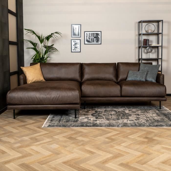 Produit similaire: Canapé d'angle gauche Denver brun éco-cuir - Livin24 - Industriel - Loft - 295 cm - 4 places - Moelleux