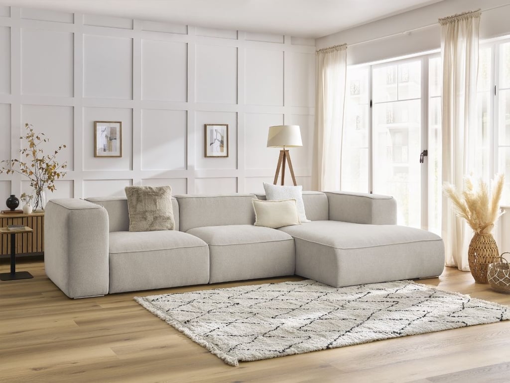 Produit similaire: Canapé d'angle fixe ZEPHYR beige angle droit BOBOCHIC 4 places