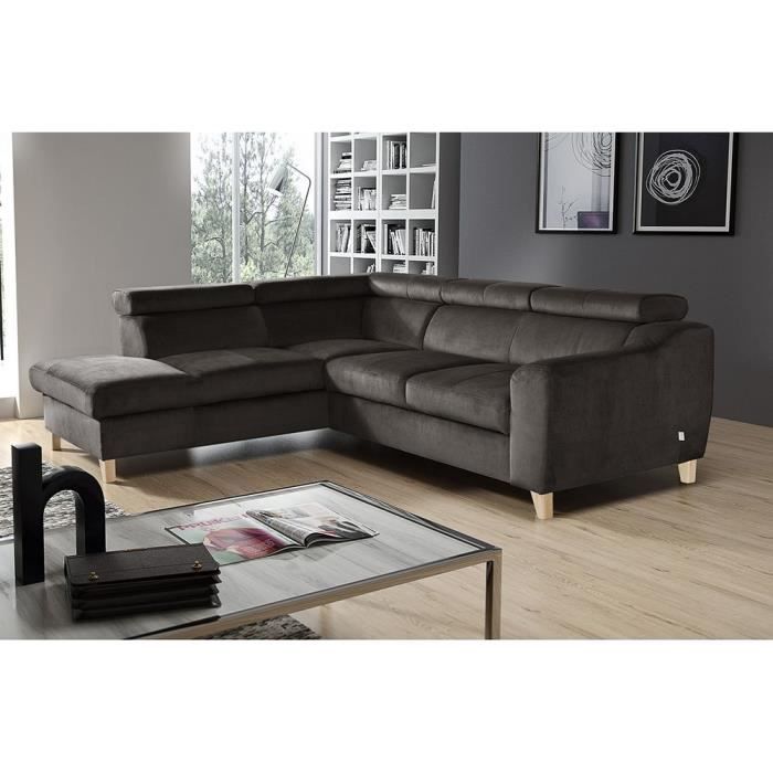 Produit similaire: Canapé d'angle en tissu luxe 5 places, ASHLEY, chocolat, angle gauche (vu de face)