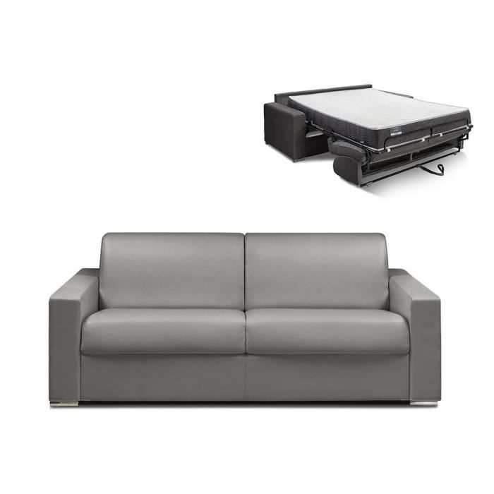 Produit similaire: Canapé 4 places convertible express en simili CALITO - Gris - Couchage 160 cm - Matelas 22 cm avec mémoire de forme DUNLOPILLO