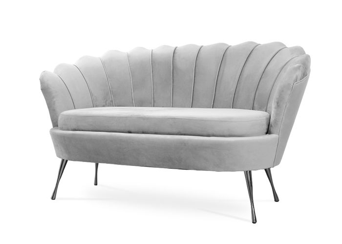 Produit similaire: Meubles de salon - BETTSO - mini canapé coquillage 2 places, velvet velours, Gris Clair + Noir