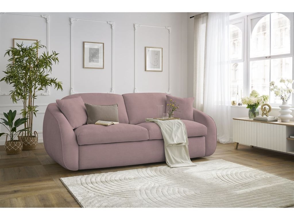 Produit similaire: Cezanne canapé droit convertible 3 places tissu lisse rose