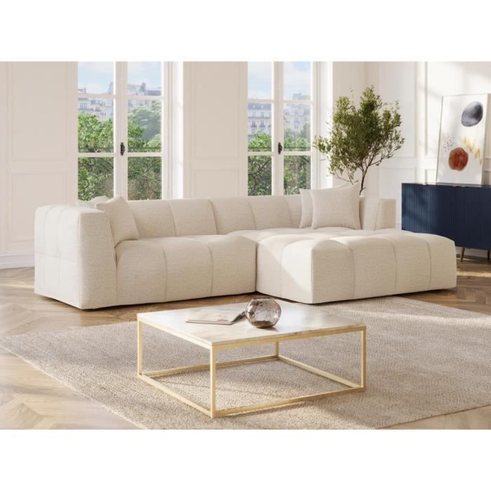 Produit similaire: Canapé d'angle droit en tissu beige NAEMIA de Maison Céphy