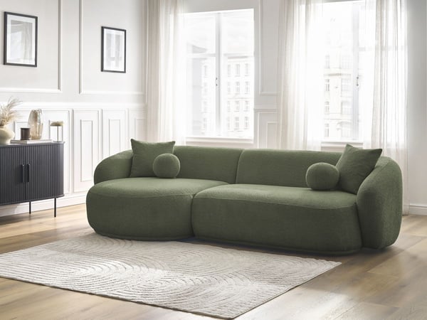 Ashley canapé d'angle fixe 4 places vert angle gauche