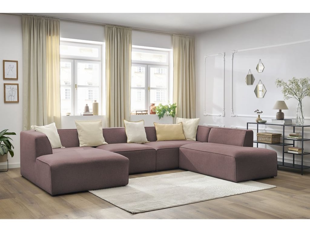 Produit similaire: Canapé panoramique fixe MEGEVE tissu chiné rose angle gauche BOBOCHIC 1 places