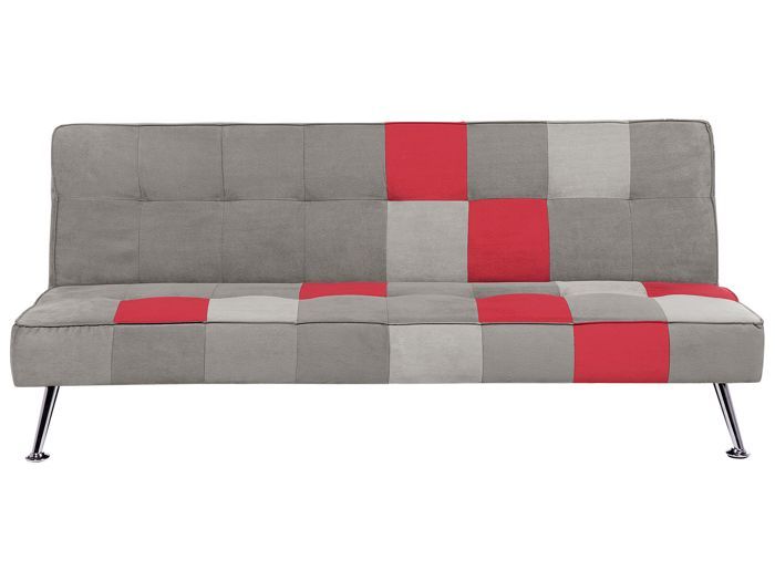 Produit similaire: Canapé convertible 3 places en velours gris et rouge OLSKER