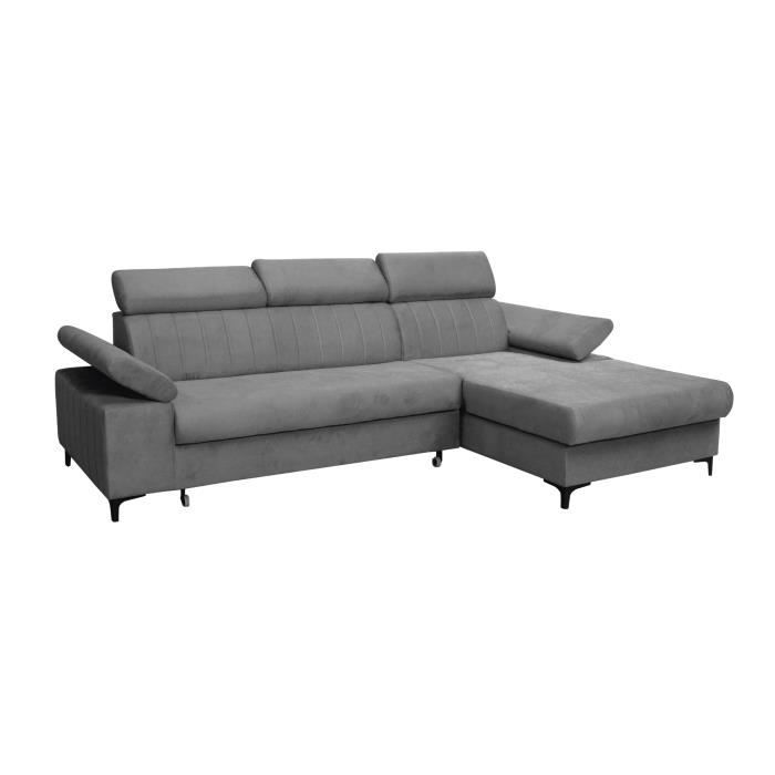 Produit similaire: Canapé d'angle en lit en tissu avec coffre 4-5 places - RENTEL - Gris (Manila 16, Droite)