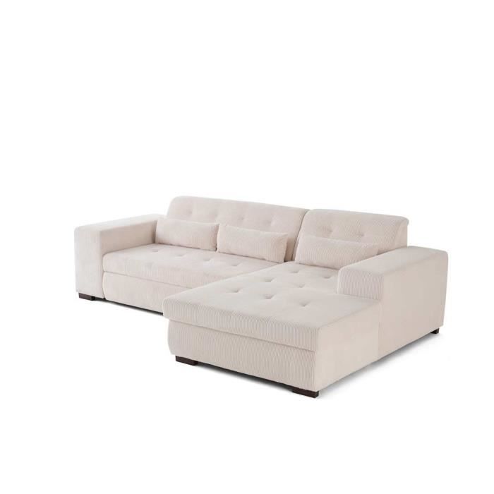 Produit similaire: Vermont - canapé d'angle droit - 4 places - convertible avec coffre - en velours côtelé - Beige