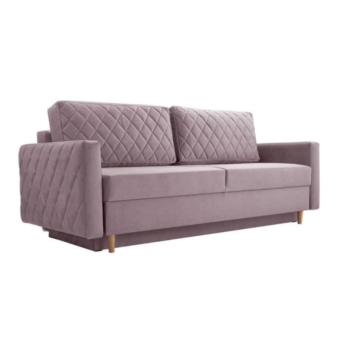 Produit similaire: Canapé en lit convertible avec coffre de rangement 3 places relax droit215x100x94 cm NOLEN (Rose - NOEL 07)