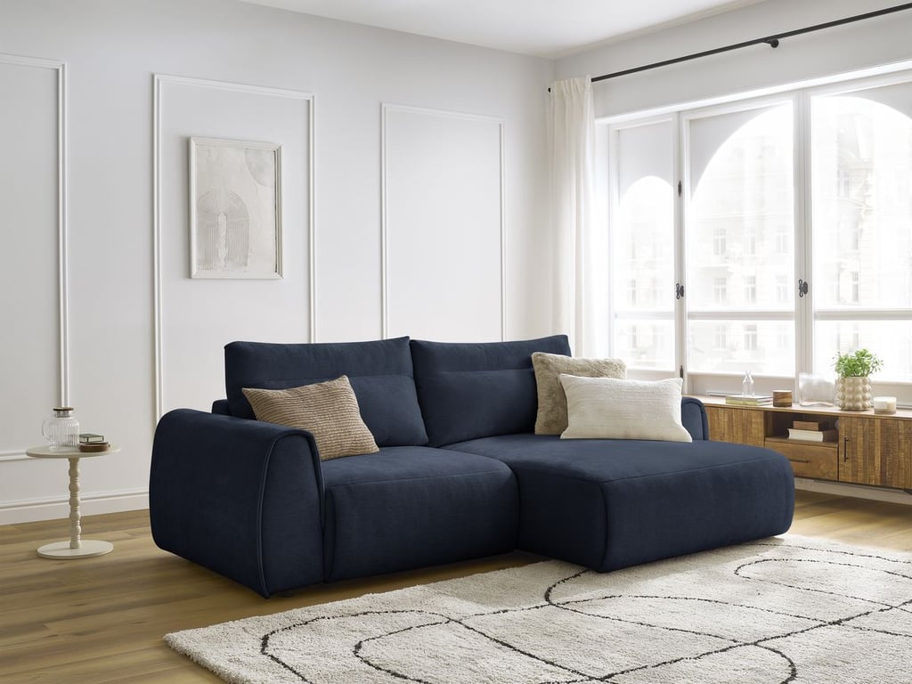 Produit similaire: Canapé d'angle fixe compact ADEN bleu foncé angle droit BOBOCHIC 3 places