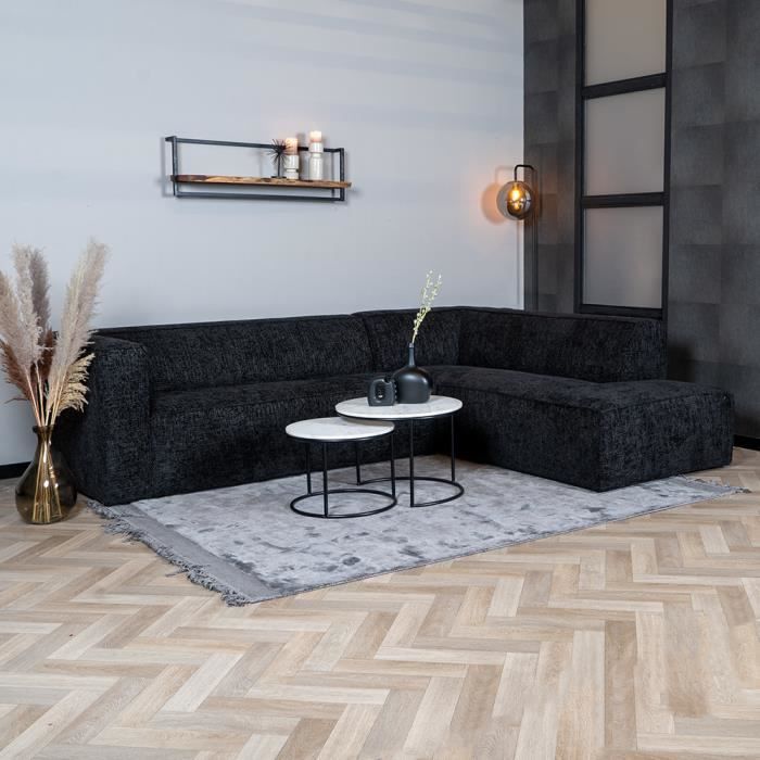 Produit similaire: Canapé d'angle Memphis en tissu chenille noir - Livin24 - 4 places - Style scandinave-moderne
