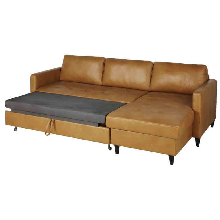 Olivia - Canapé angle convertible cuir - Vue supplémentaire 1