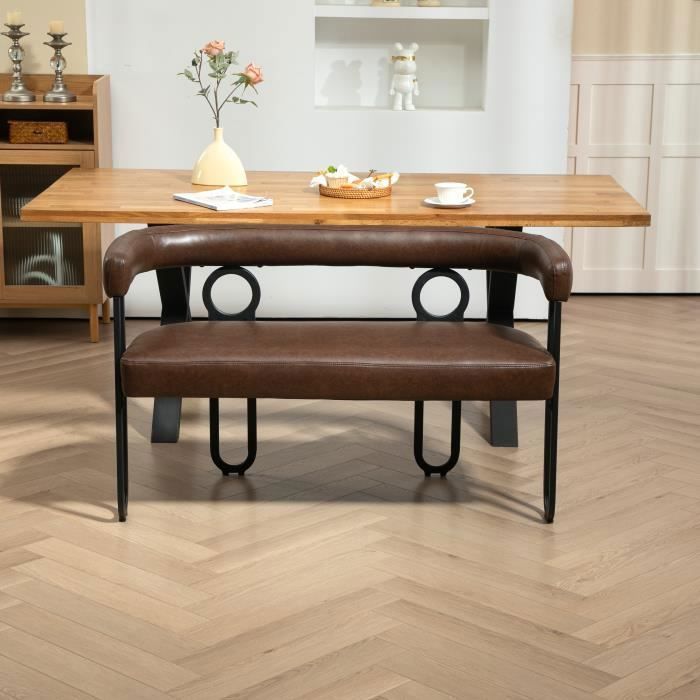 Produit similaire: Canapé double - Design - Dossier arrondi - Tissu chenille - 2 places - Marron