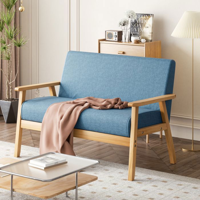 Produit similaire: Mini Canapé 2 Places en Tissu Lin,Canapé Scandinave,Pieds en Bois,Fauteuil Simple pour Salon bureau ,107x60x76cm,Bleu