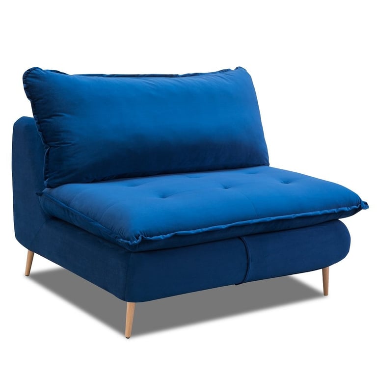 Produit similaire: Fauteuil LISBONNE convertible express 70cm sommier à  lattes matelas 13cm velours bleu