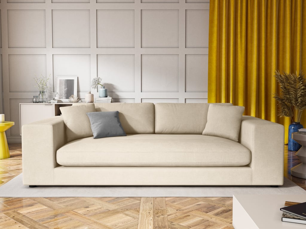 Produit similaire: Canapé 4 places en tissu structuré beige clair