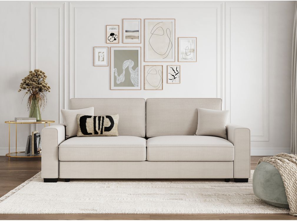 Produit similaire: Canapé droit MARGOT convertible en velours côtelé