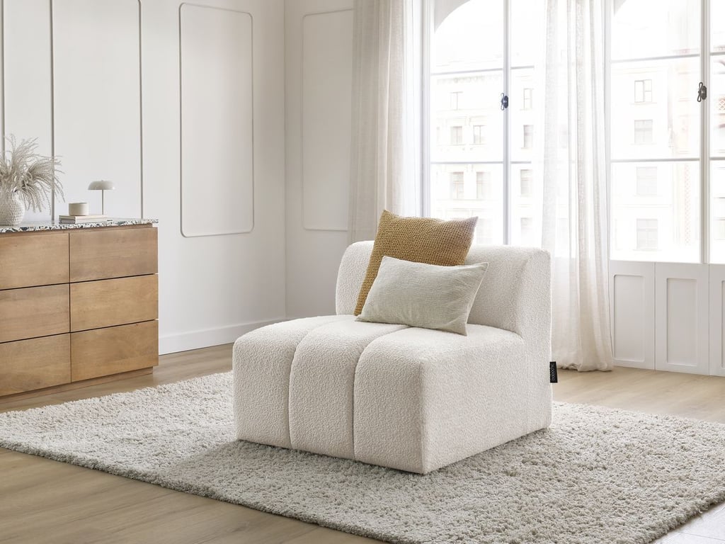 Produit similaire: Chauffeuse 1 place pour canapé modulable ANNECY tissu bouclette blanc BOBOCHIC 1 places