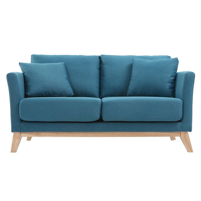 Produit similaire: Canapé scandinave déhoussable 2 places en tissu bleu canard et bois clair OSLO