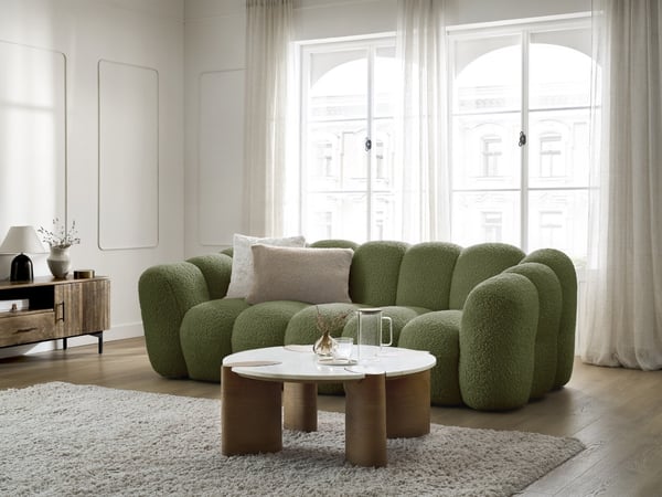 Hippolyte canapé droit fixe 3 places vert
