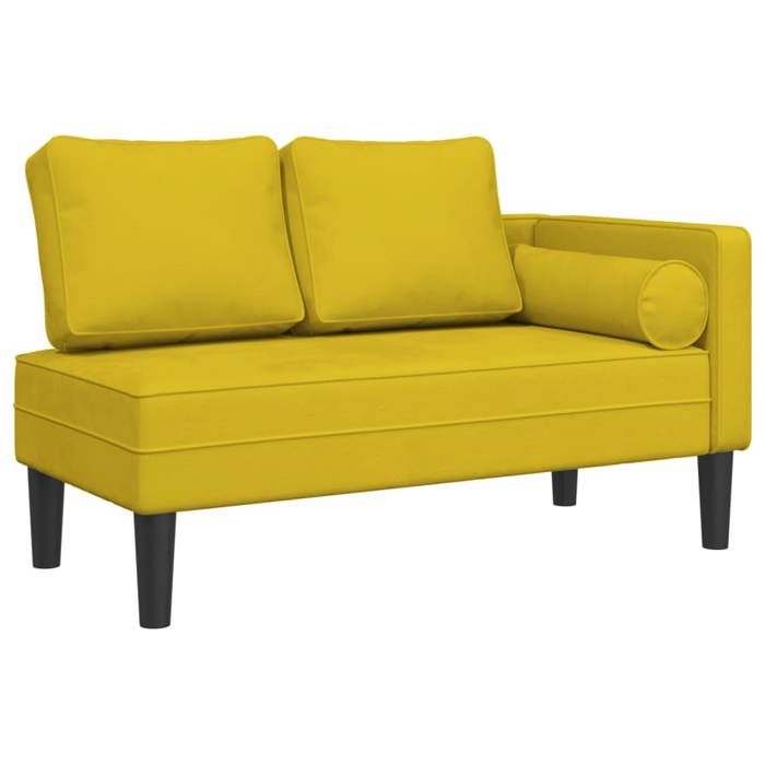 Produit similaire: Meridienne chaise longue canape pour interieur avec coussins en velours jaune DEC026083