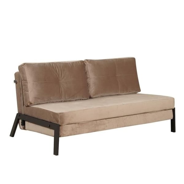 Canapé convertible lit Mikko en velours taupe - Livin24 - 2 places - Tissu - Beige