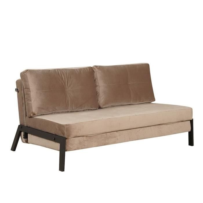Produit similaire: Canapé convertible lit Mikko en velours taupe - Livin24 - 2 places - Tissu - Beige
