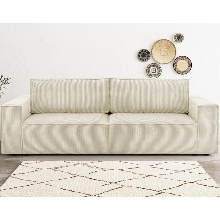 Produit similaire: harper - Canapé convertible velours côtelé Beige