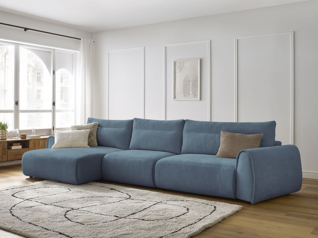 Produit similaire: Canapé grand angle incurvé fixe ADEN bleu clair angle gauche BOBOCHIC 4 places