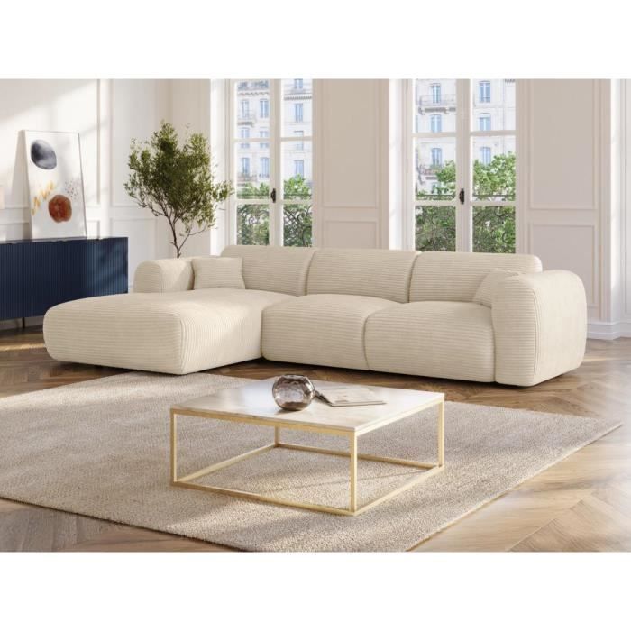 Produit similaire: Pogni - Grand canapé angle gauche en velours côtelé beige