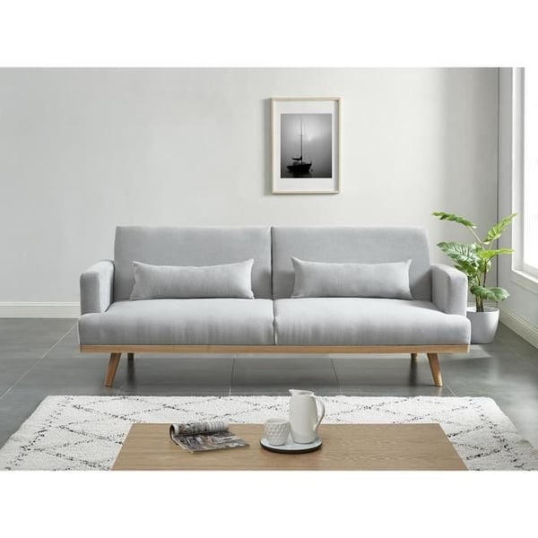 Canapé Tissu Gris clair - Vente-unique - ESME - Convertible - Scandinave - Moderne