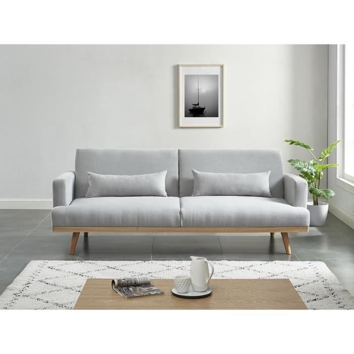 Produit similaire: Canapé Tissu Gris clair - Vente-unique - ESME - Convertible - Scandinave - Moderne