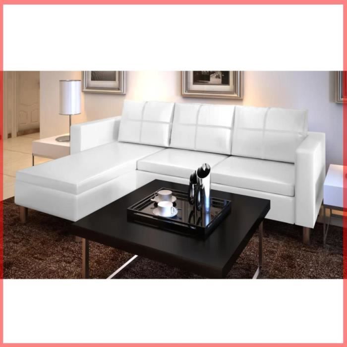 Produit similaire: JIN Canapé sectionnel à 3 places cuir synthétique blanc