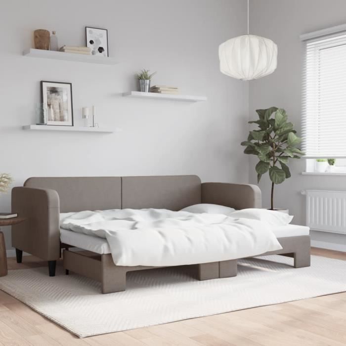 Produit similaire: Lit supersleep - Lit de jour avec lit gigogne taupe 80x200 cm tissu 223x90x75 cm