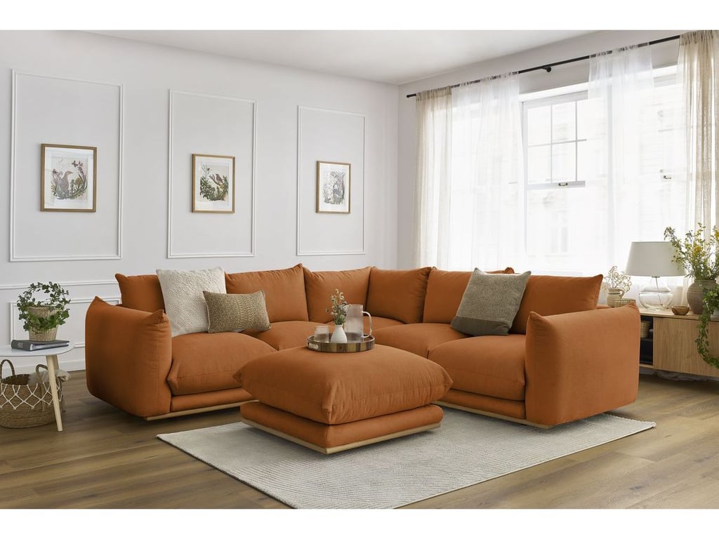 Produit similaire: Canapé d'angle réversible ERNEST avec pouf orange réversible BOBOCHIC 5 places
