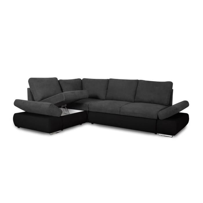 Produit similaire: Canapé d'angle SEBASTIAN Réversible et Convertible avec coffre en simili et tissu - Gris foncé - L267 x P200 x H90cm - LOUNGITUDE
