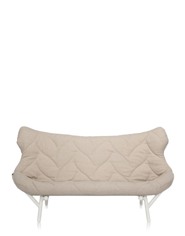 Kartell Canapé Foliage 2 places cadre blanc - Trevira beige
