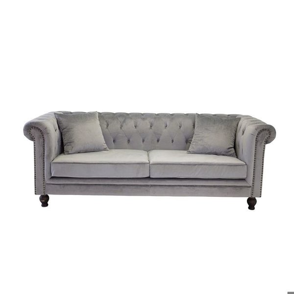 Velvet canapé 3 places en velours gris clair.