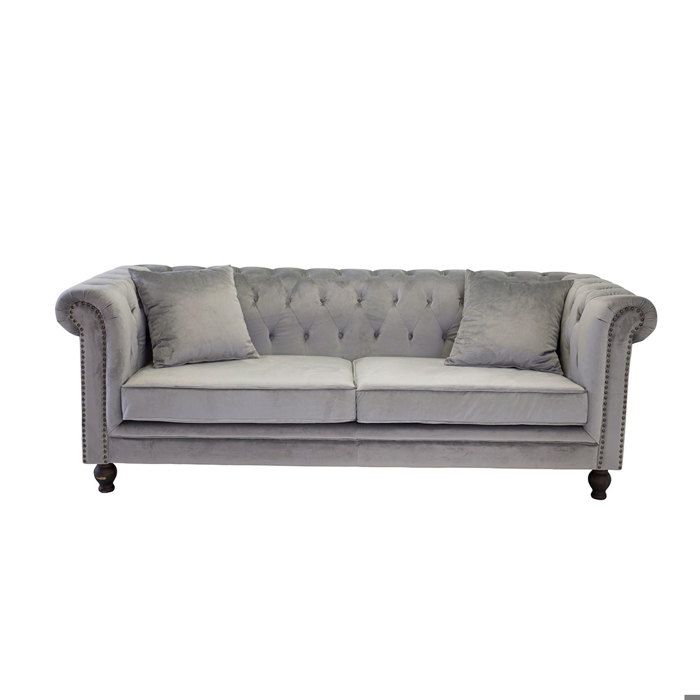 Produit similaire: Velvet canapé 3 places en velours gris clair.