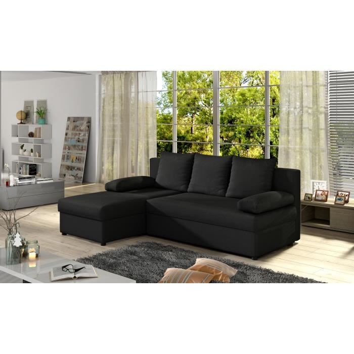 Produit similaire: Canapé d'angle réversible et convertible avec coffre de rangement - 4 places - ARON Noir