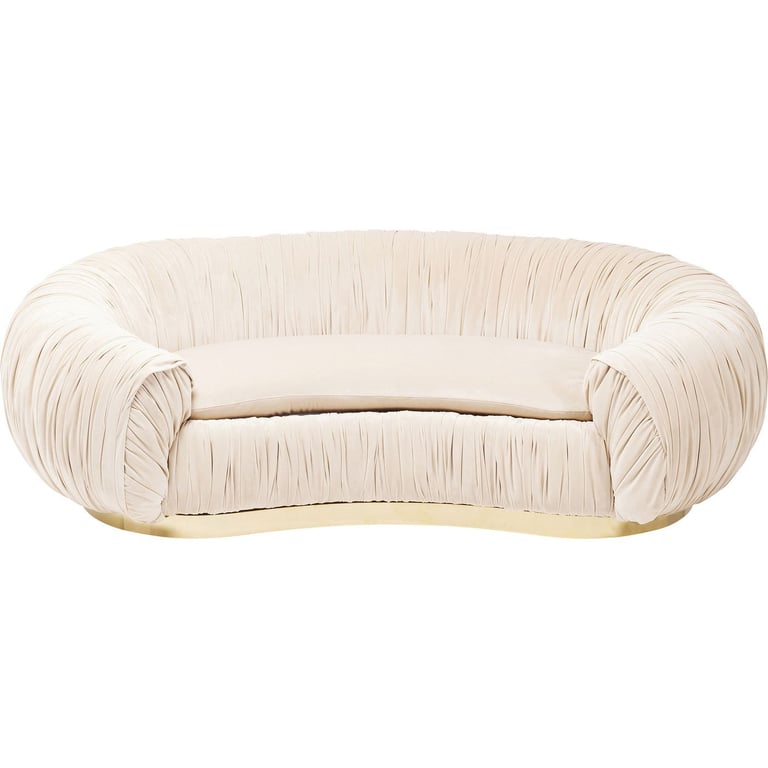 Canapé 2 places en velours beige