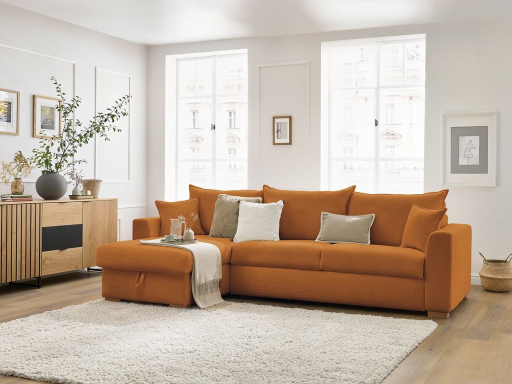 Produit similaire: Canapé d'angle réversible convertible ouverture express AUGUSTIN tissu bouclette jaune 140x200 BOBOCHIC 3 places