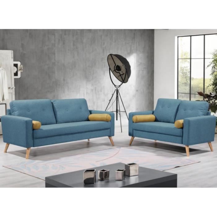 Produit similaire: Canapé 3+2 places TATUM en tissu - Bleu - VENTE-UNIQUE - Fixe - Scandinave - Moderne