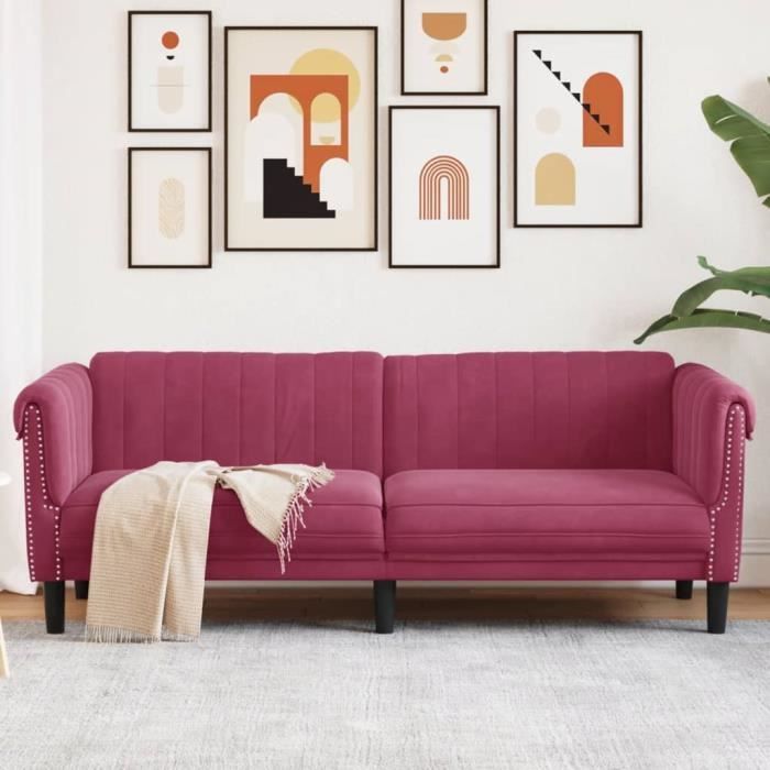 Produit similaire: Canapé salon séjour | Canapé à 3 places | rouge bordeaux velours 203x77x74 cm