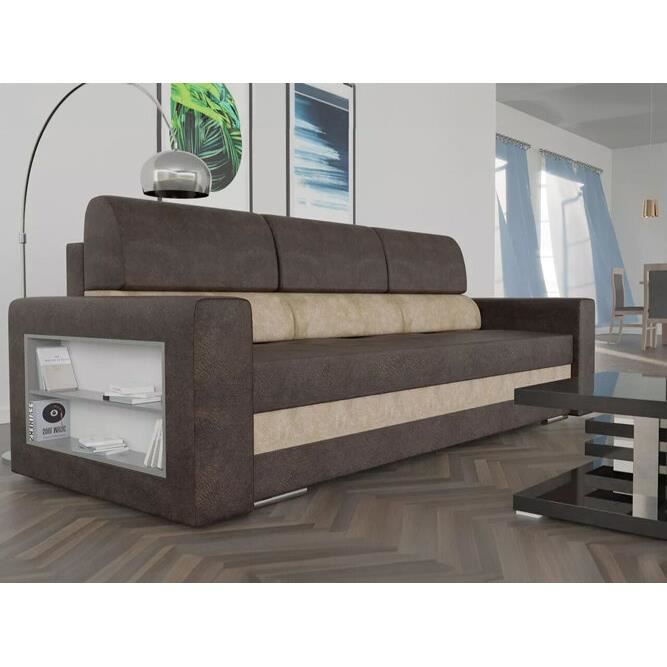 Canapé-lit Decatur 100 - Mobilier1.fr - Forever 64 - Forever 61 - Marron - Boîte de literie