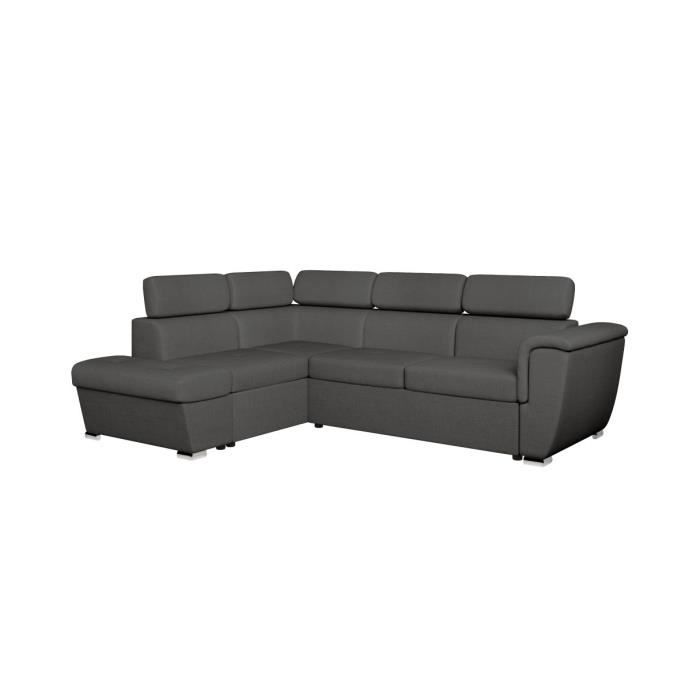 Produit similaire: Canapé d'angle gauche convertible 4 places PAOLA avec coffre en tissu - Gris foncé - L252 x P188 x H76cm - LOUNGITUDE